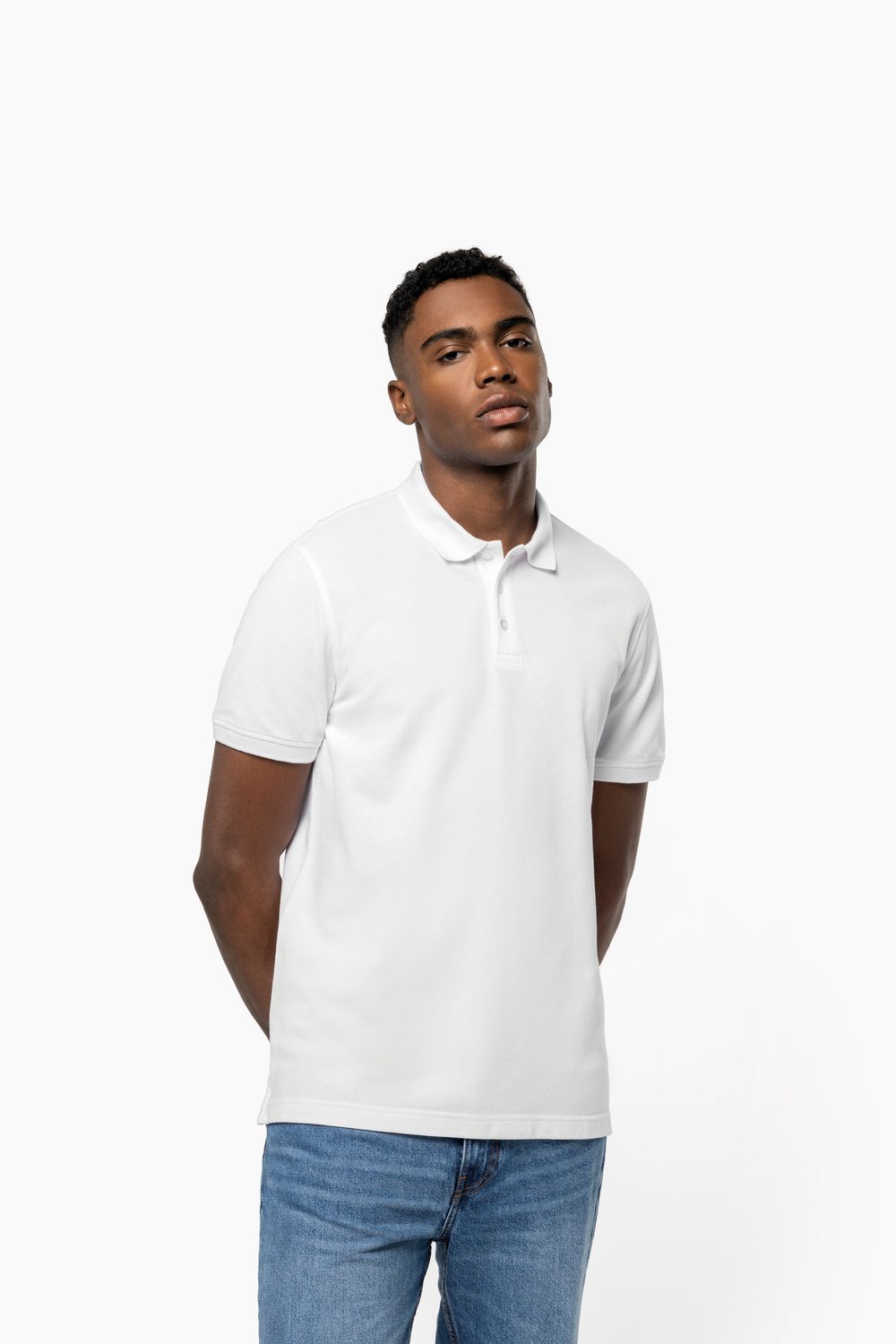 Kariban K290 Piqué Herenpolo Gekamd Katoen gedragen door model