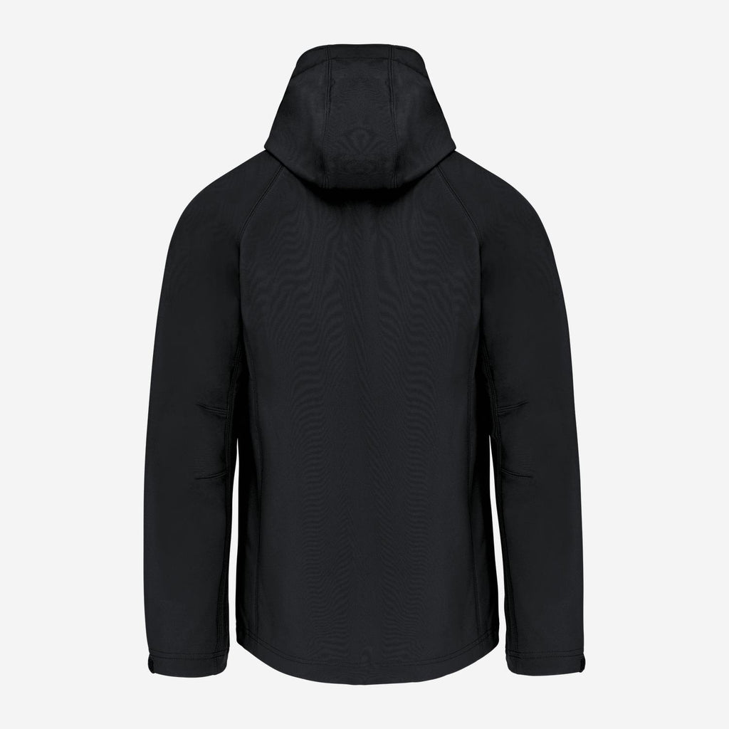 Kariban K413 softshelljas met afneembare capuchon – achterkant