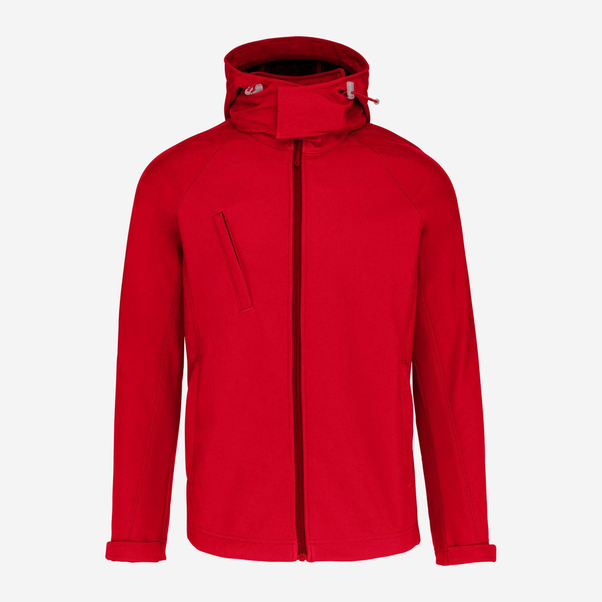 Kariban K413 softshelljas met afneembare capuchon – Rood