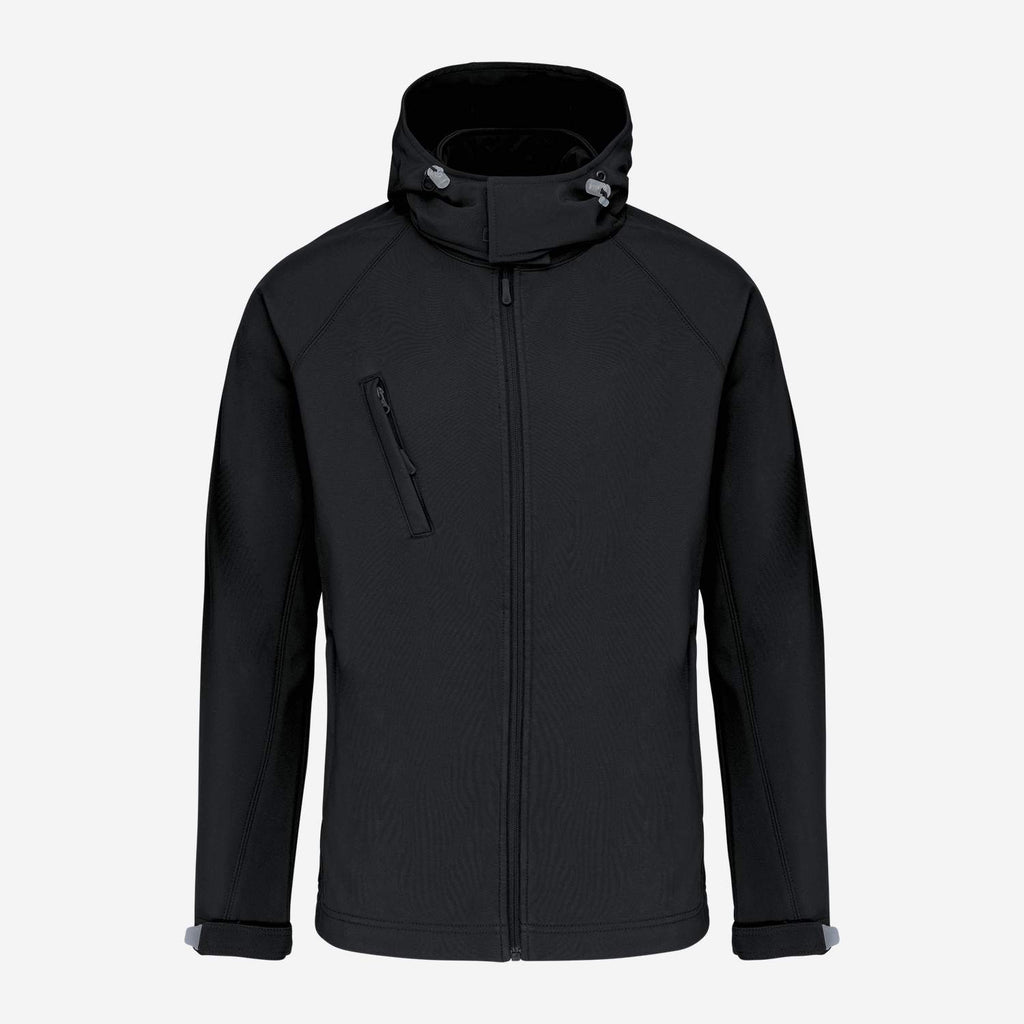 Kariban K413 softshelljas met afneembare capuchon – voorkant