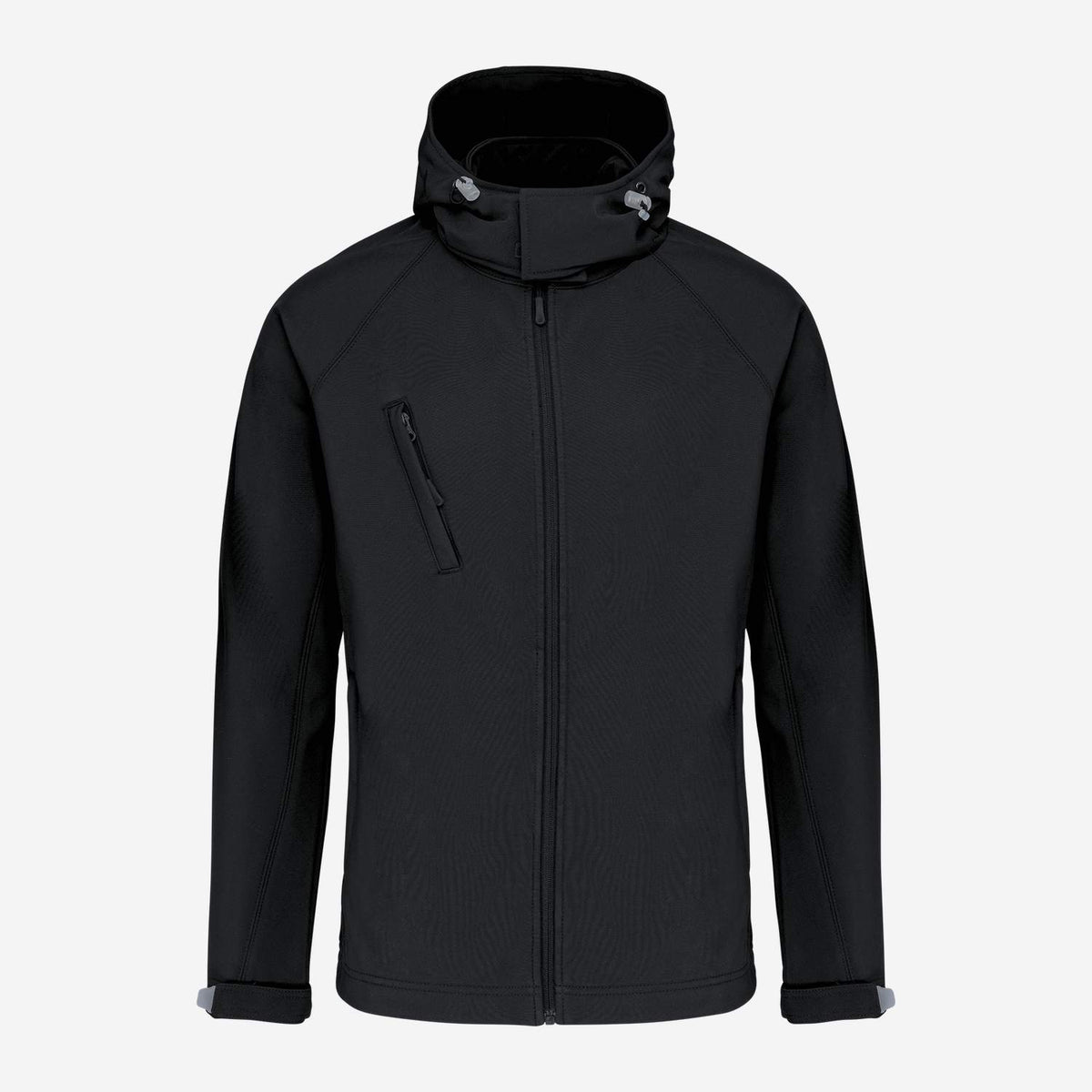 Kariban K413 softshelljas met afneembare capuchon – voorkant