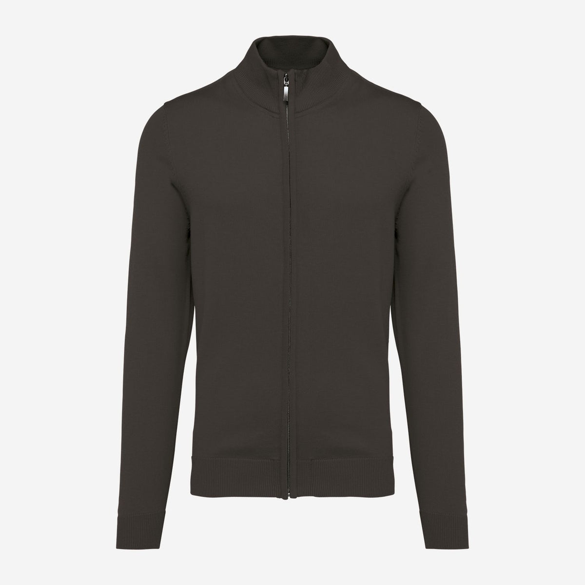 Kariban K961 Heren Cardigan Met Rits – donkergrijs, voorkant