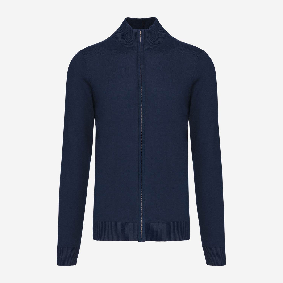 Kariban K961 Heren Cardigan Met Rits – marineblauw, voorkant