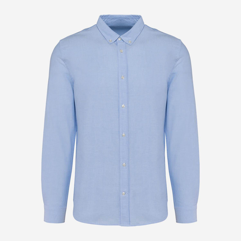Kariban Premium PK503 Oxford Overhemd Lange Mouwen – hemelsblauw, voorkant