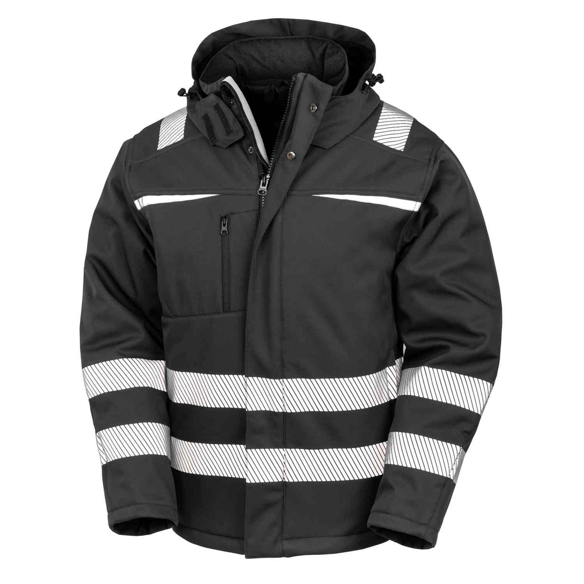 Result R331X softshell werkjas zwart – voorkant