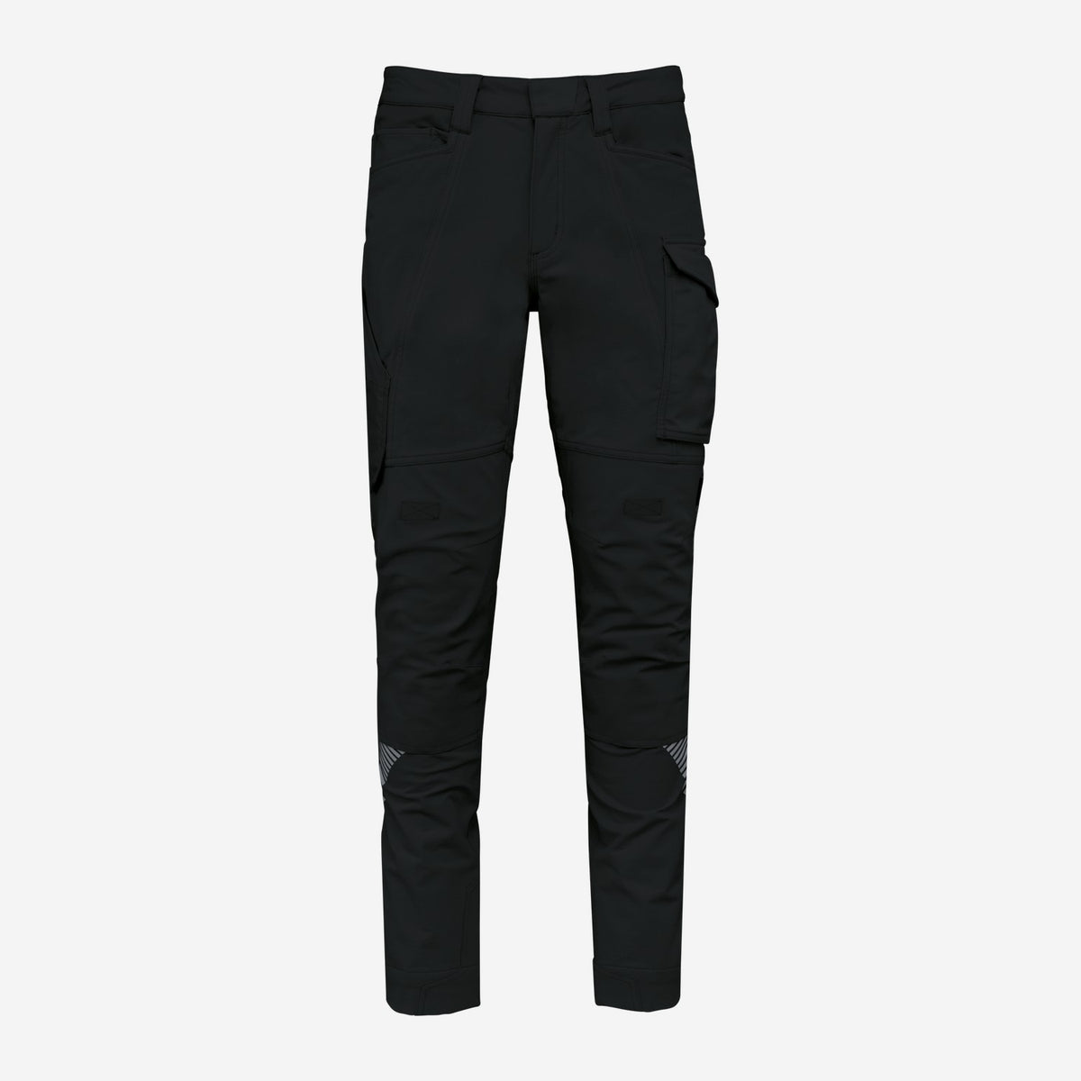 WK. Designed To Work WK746 Gerecyclede Stretch Werkbroek Multizakken – zwart, voorkant
